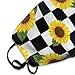 SESLFLKPJK Adults Boys Girls Warm Protective Masks Fashion Scarf Anti Dust Windproof Mouth Cover, Checkered Sunflower Mouth Decoration for Sports Travel Hiking