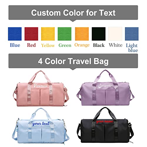 Personalized Duffle Bag Pink Custom Gym Travel Sports Bag Name Embroidered Dry Wet Separated Bags Bridesmaid Gift Waterproof2
