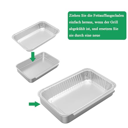 WELL GRILL Ersatzteile für Weber Spirit 200 Series Gasgrills, 69803 Fettauffangwanne mit 83156 Edelstahl Tropfschale & 6415 Aluschalen Liners für Spirit E210 S210 E220 S220