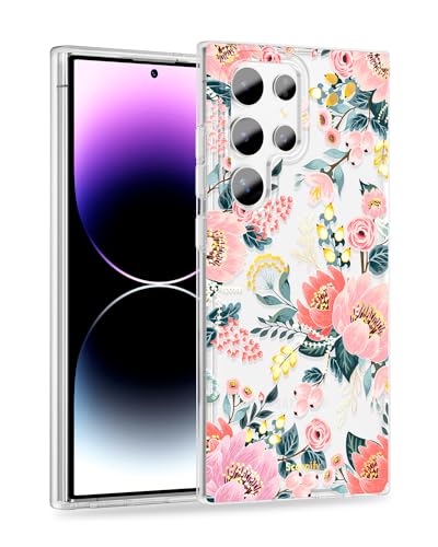 Coque fleurie rose Samsung S24 Ultra pour le quotidien des femmes