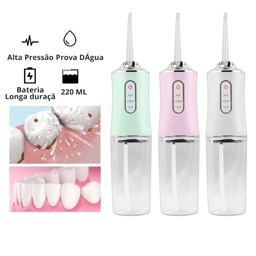 Irrigador Oral Dental Portátil a Jato de Água, Ideal para Aparelho Ortodôntico e Próteses, Higieniza