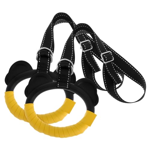 Mipcase Boys and Girls Fitness Rings Adjustable Straps Gymnastics Training Ring Set for Home Exercise Pull up Bars for Boys and Girls