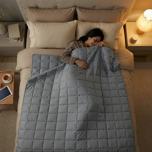 Image of Smart Queen Weighted Blanket for Adults,Twin Size 48x72,10lbs, Soft Heavy Blanket Machine Washable for Fall, Bedding &Napping with Premium Glass Beads (48x72 | 10lbs Grey)