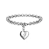 Initial-Charm-Bracelets-Stainless-Steel-Heart-26-Letters-Alphabet-for-Women Monily Initial Charm Bracelets for Teen Girls Stainless Steel Charm Bracelets for Women Letters I Alphabet Heart Bracelet Jewelry Gifts for Girls