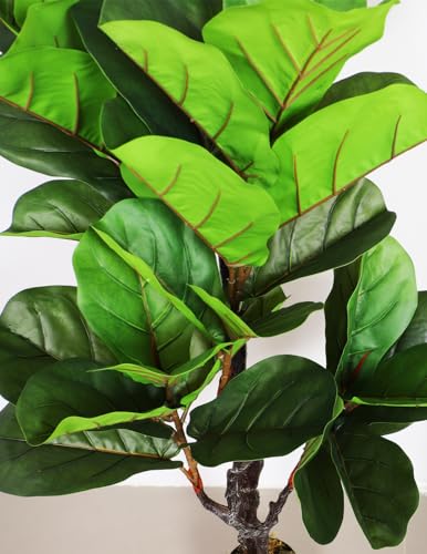 Image of ARICK DECOR 6Ft Artificial Fiddle Leaf Fig Tree with Pot for Faux Tree with Large Realistic Trunks and Big Leaves, Fake Floor Potted Artificial Plants (Multicolor-42) (6Ft-Green-1)