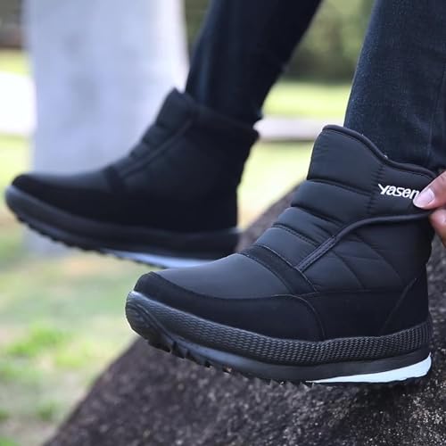 Mens Snow Boots Waterproof Insulated,Outdoor High Top Cold-Weather Hiking Men's Winter Boots,Lightweight Soft Warm Fur Lined Boots,Slip Resistant2