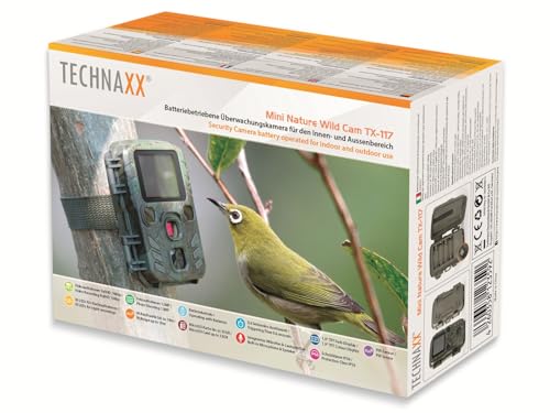 Technaxx Wildkamera mit Bewegungsmelder & Nachtsicht – Full HD 1080p Wildtierkamera mit PIR-Sensor, IR-LEDs für Nachtaufnahmen, 12 MP Fotos, 1,9” TFT Display – Testsieger Nature Wild Cam - TX-117