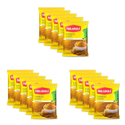 Image of Nirapara Turmeric Powder for Incredible Taste and Flavour| Perfectly Grounded for Rich Texture & Aroma| No Added Flavours & Colours| Hygienically Packed| 100g x 5 | 500 gms (Pack of 3)