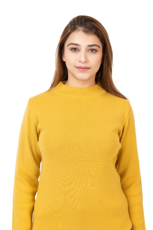 Image of TWENTY ME Winter Wear Casual Solid Acrylic Soft & Warm High Neck Skivvy for Women's