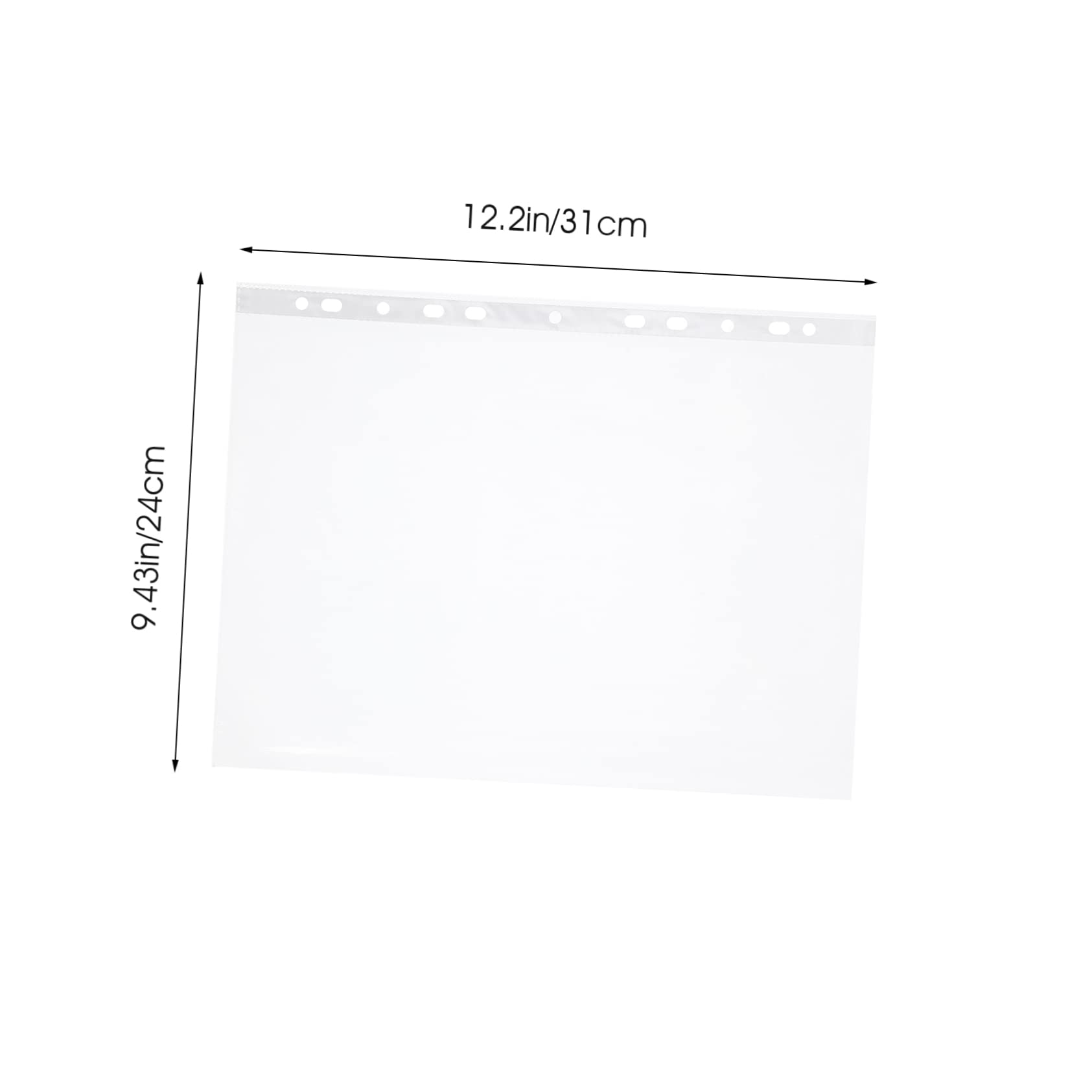 Pochettes de Classement A4 Transparentes 11 Trous pour Classeur 100 Pièces