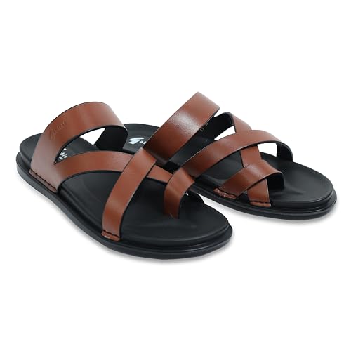 Image of Gabicci Martin Leather Formal Slip on Sandal For Men |1207|