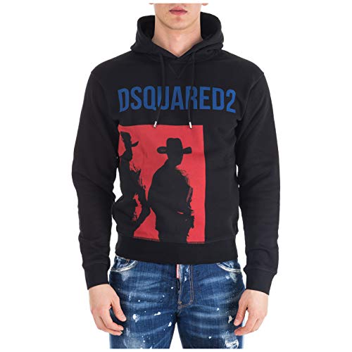 Preisvergleich Produktbild Dsquared2 Herren Kapuzenpullover Kapuzensweatshirt Kapuzen Schwarz EU M (UK M) S71GU0253S25305900