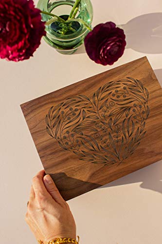 Floral Heart Wooden Memory Box For Wedding Anniversary [Personalized Custom Keepsake Box For New Baby, Mother's Day Gift For Mom, Made In The Usa] #TOP2