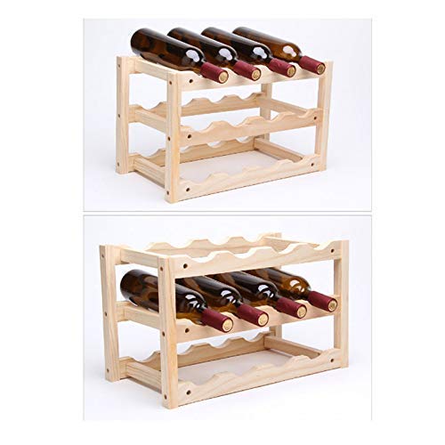 Soporte para vino de madera para 12 botellas miniatura 6