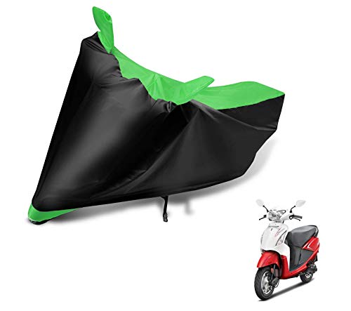 Image of Auto Hub Scooty Cover Compatible with Hero Pleasure with Mirror Pocket, Dustproof, Heat Resistant, Triple Stitched, Pleasure Scooty Cover- Black, Green