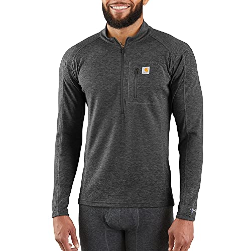 Carhartt Herren Base Force Schweres Polyester-Wolle, Viertelreißverschluss Baselayer-Shirt, Schwarz/Erika, XL Hoch – Ansicht 3