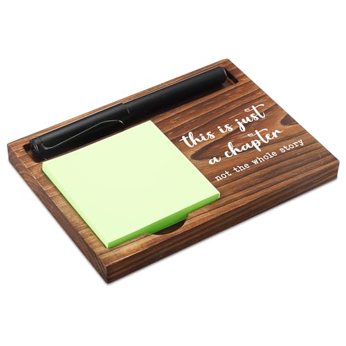 Inspirational Sticky Note Holder Wooden Notepad & Pen Holder 6.5