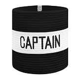Mezeic Classic Captain's Armband for Soccer Training, Adults & Youths Elastic Arm Band Captain Armbands Team Sports Accessories - Junior,Black