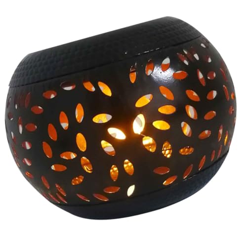 TIDTALEO Lámpara Solar Decorativa de Hierro para Jardín Diseño Hueco Estilo Arte Resistente para Exteriores Iluminación para Terraza Césped y Patio