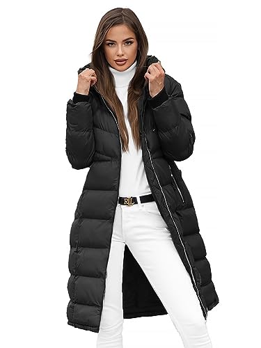 OZONEE Damen Mantel Wintermantel Winterjacke Jacke Parka Übergangsjacke Coat Wärmemantel Wärmejacke Winter Herbst Lang Warm Stehkragen Outdoor Gepolstert 777/7902K/392...
