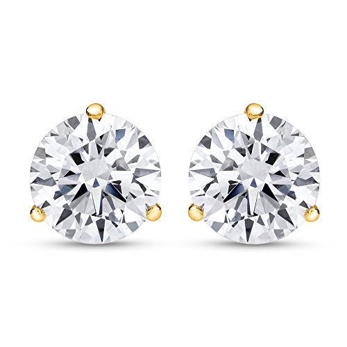 3/4-5 IGI Certified LAB-GROWN Round Cut Diamond Earrings 3 Prong Push Back Ultra Premium Collection (H-I COLOR, VS1-VS2 CLARITY)