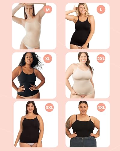 image for SHAPERMINT Womens Tops - Scoop Neck Cami Body Shaper for Women, Shapew