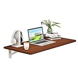 Wall Mounted Floating Wooden Table, Folding Dining Table, Drop Leaf Wooden Desk for Office, Home and...