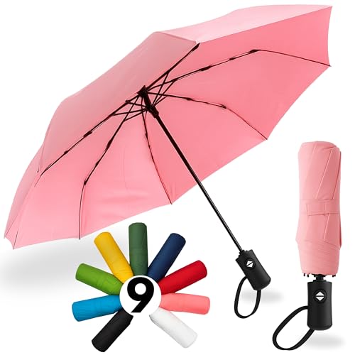 Parapluie Pliant I Ouverture/fermeture automatiques I Résistant au vent, imperméable, compact I Parapluie de voyage léger avec poignée antidérapante I...