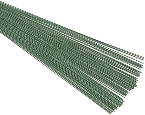 Floralcraft Green Lacquered Florist Stub Wire/Stem Wire - 22 SWG (0.71mm) x 12" - 50 Wires, Ideal For DYI Craft Floral Arrangements
