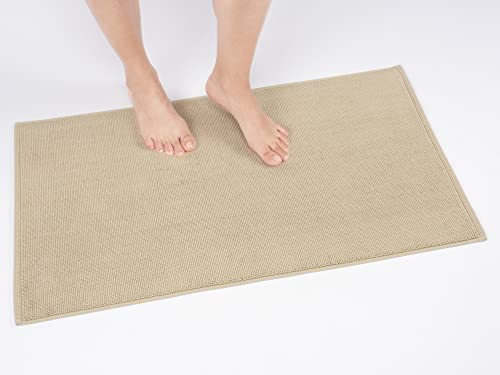 Cotton Paradise 100% Cotton Turkish Bathmat Rug, Soft Absorbent Quick Dry Non Slip, 20x34 Bathmat Rug, Beige by Cotton Paradise - Used condition - US$10.87
