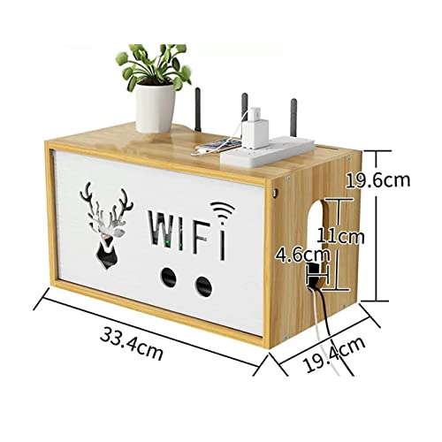 Boîte de rangement routeur Wi-Fi cache-câble multiprise et support décodeur TV maison
