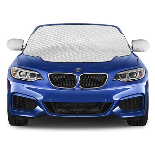 Chollima Car Windscreen Cover for Winter,Windscreen Covers Frost,Magnetic Snow Cover with Side Wing Mirror Cover,Frost Guard Windshield Cover for Cars,147cm×118cm
