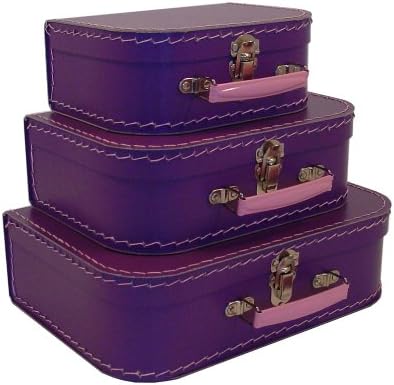 cargo Vintage Travelers Mini Suitcases, Set of 3, Purple, 10 pack