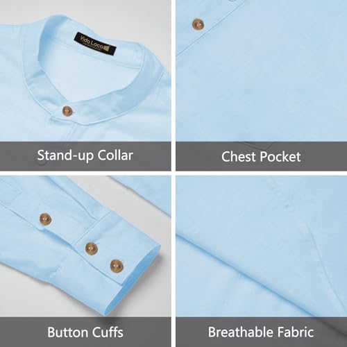 Image of Vida Loca Men Full Sleeve Solid Cotton Blend Straight Slim Fit Kurta Shirt for Men's.