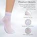 3 Pairs Diabetic Socks for Women & Men Plus Size - Non Binding Ankle Socks with Dotted Grips, Loose Fit for Swollen Feet, Easy Stretch Non-Slip Comfort Socks, White (L)