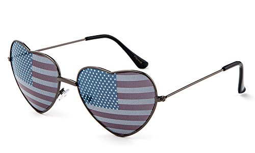 American Flag USA Patriotic Design Plastic Shades Party Props Decoration USMNT Heart Design