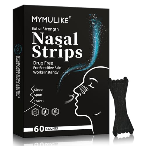 Beige Large 60 Pieces, Nasal Strips for Snoring, Nose Strips for Breathing, Blocked Nose Relief, Drug-Free Snoring Aid for Men and Women Supports Nasal Breathing and Reduces Snoring