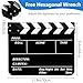 Directors Clapboard for Film, Hollywood Slate Move Photography Video TV Cut Action Scene Acrylic Clapper Board with a Magnetic Blackboard Eraser, Two Custom Pens, Cleaning Cloth and Hex Wrench