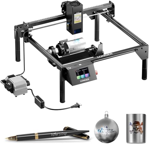 Image of Longer Ray5 20W Laser Engraver with Air Assist Kit,Multifunctional Rotary Roller Kit, DIY CNC Laser Cutter Tool for Metal Glass Wood,Engraving Speed to 24,000 mm /min
