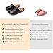 Men’s Genuine Cowhide Leather Slippers, Breathable Leather Soft Smooth Sole Bedroom Flat Shoes House Slippers Indoor Outdoor (Black, 10-11, Adult, Men, 10, Numeric, US Footwear Size System, Medium)