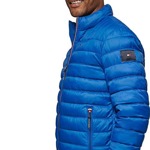 Image of Tommy Hilfiger Mens Embroidered Logo Puffer Jacket