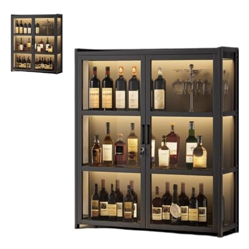 VoyageView�E�C�X�L�[ �I �A���C���L���r�l�b�g��I �f�B�X�v���C �i���C�g�X�g���b�v�Ȃ��j ���b�N�t�� �����h�~ ��e�ʑ��w���[���b�N ���t�����ȒP �A���r���O���[�� ���X�g���� �o�[�ȂǂɓK���Ă��܂� (�u���b�N,60*32.4*106cm)