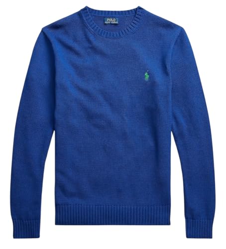 Image of POLO RALPH LAUREN Cotton Crew Neck Jumper (UK, Alpha, XL, Regular, Regular, Royal Blue Heritage)