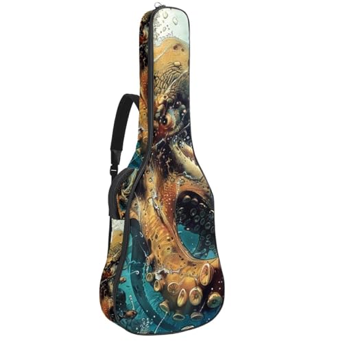 Housse pour guitare acoustique classique contre la pluie et les rayures motif pieuvre