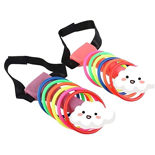 Juego de Lanzamiento de Anillas Juego de 12 Anillas de plástico para Juegos de Exterior en Familia Fiesta de jardín Carnaval Multicolor Adultos Cover