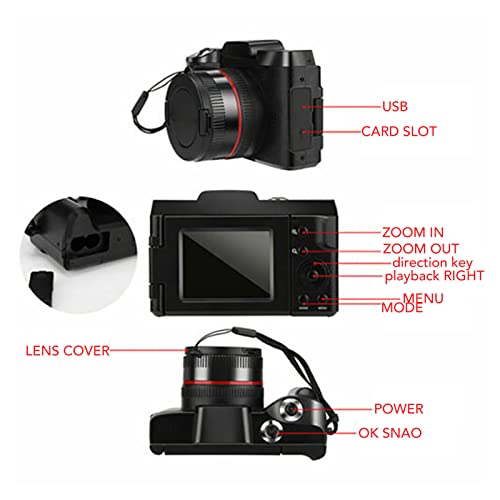 Digital Camera 1080P Hd 16Mp Video Digital Camcorder With 2.4" 180° Flip Lcd Screen, 16X Digital Zoom, Loop Recording And 1/4In Screw Mount Vlogging Camera For Youtube Recording #TOP3