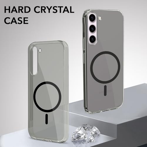 Image of Jkobi Lifetime Anti-Yellow MagSafe Compatible Clear Back Cover Case for Samsung Galaxy S23 Plus (Sleek Hard Crystal | Shockproof and Camera Protection)
