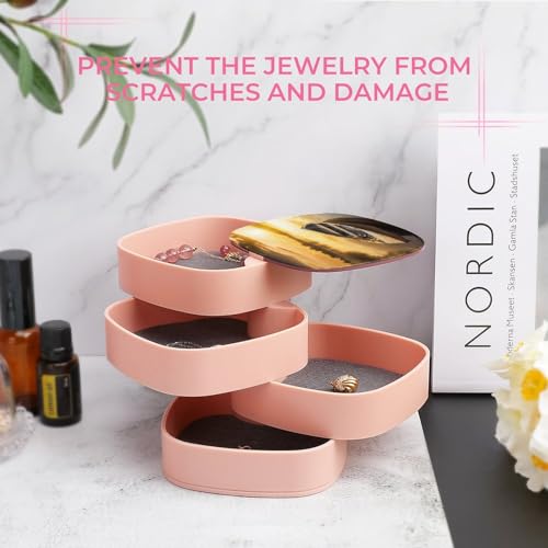 Boîte à bijoux pour coiffeuse rotative décor coucher de soleil - 7