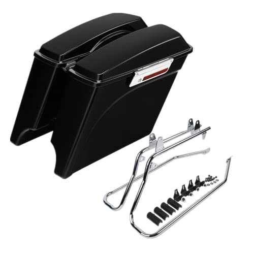 TCMT Hard Saddlebags Saddle Bag+Conversion Brackets Fit For Harley Softail Heritage Deluxe Models 1984-2017 (except for Deuce Model Softail Slim models)