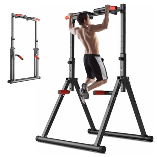 Image of Pull Up Machine, Hanging Health Device, Folding Type, Chinning Stand, Compact, 8 Levels of Height Adjustable, Load Capacity 440.1 lbs (200 kg), Pull Up, Reverse Riser, Equipment, Muscle Training,